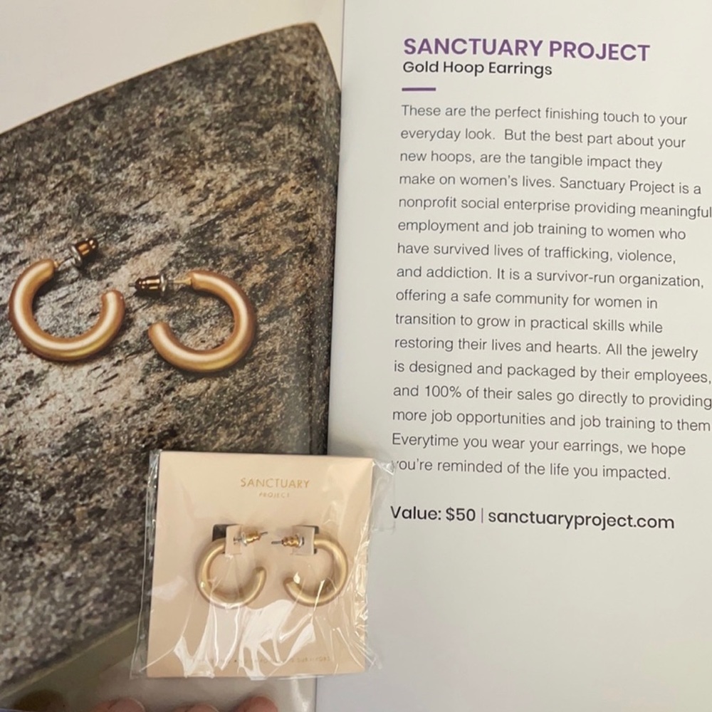 Gold hoop earrings from causebox now alltrue